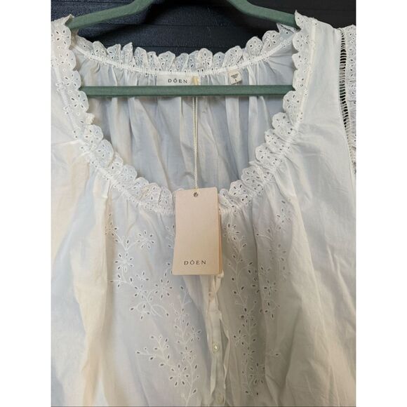 NWT Doen Traveler Eyelet Top - Large - in Salt (White) - Picture 6 of 9